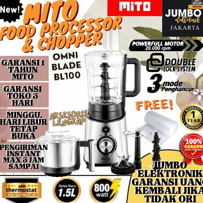 Mitochiba Mito Food Processor Blender Bl100 Bl 100 Omni Blade Garansi