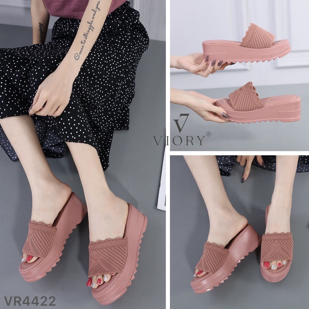 VIORY Sandal Wanita Wedges Shoes Kulit #VR4422 ORIGINAL