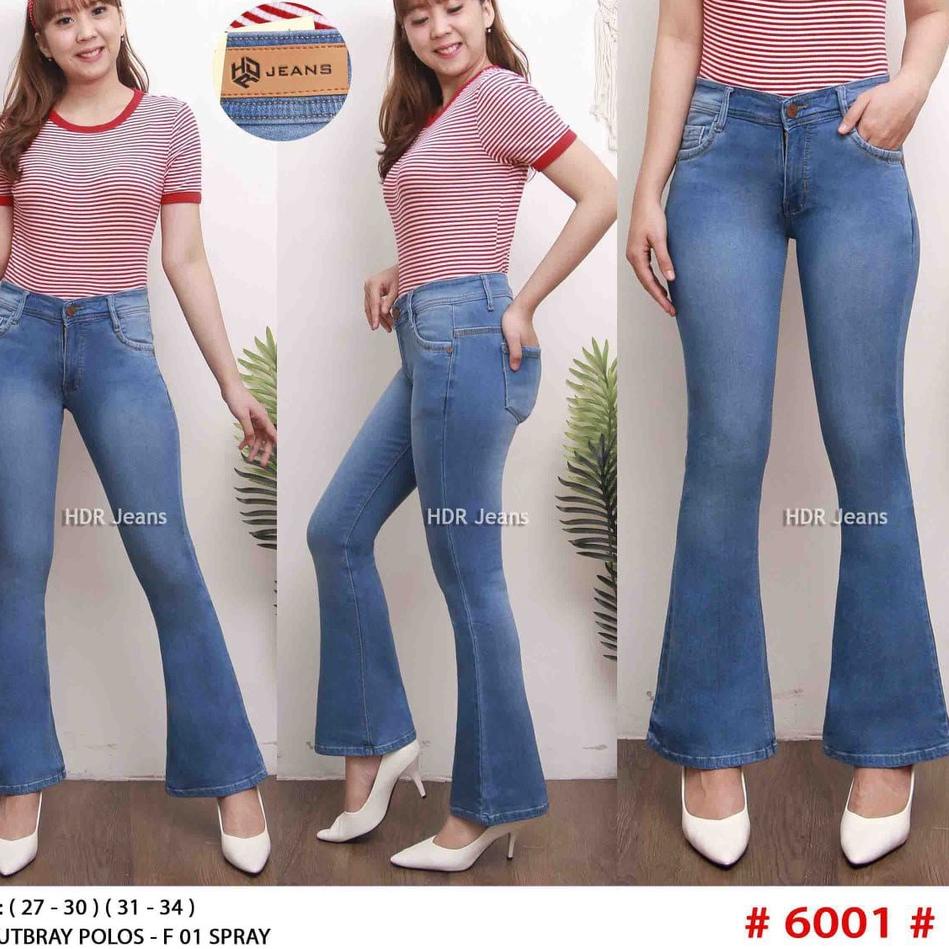 Celana Jeans Zeniva Highwaist Cutbray Flared- Streetch Premium Quality [BHS.18Oc22ᴰ]