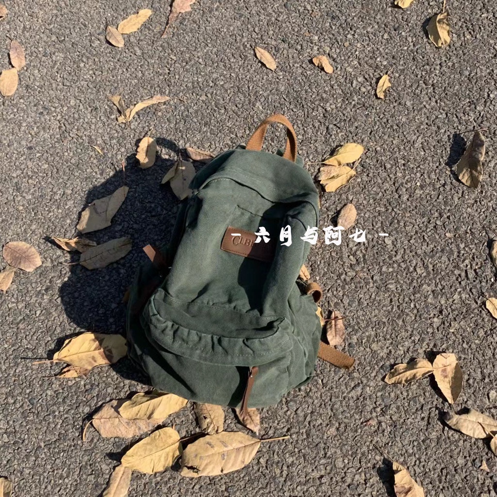 ✒Sera Sera American retro tas sekolah pria dan wanita bisa menjadi angin malas ransel mahasiswa ransel dicuci kanvas mahasiswa ransel tahan lama