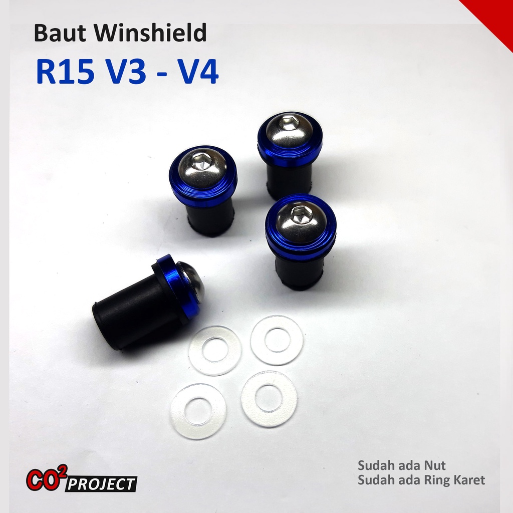 Baut Winshield R15 V3 V4 - Baut Visor R15 V3 R15M - Ring Karet Visor R15 V3 Blue