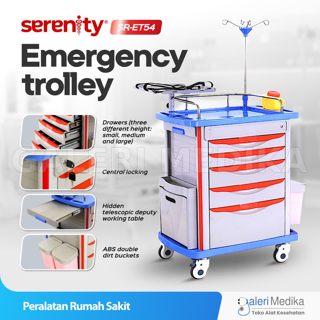 Serenity Emergency Trolley SR-ET54 - Troli Darurat