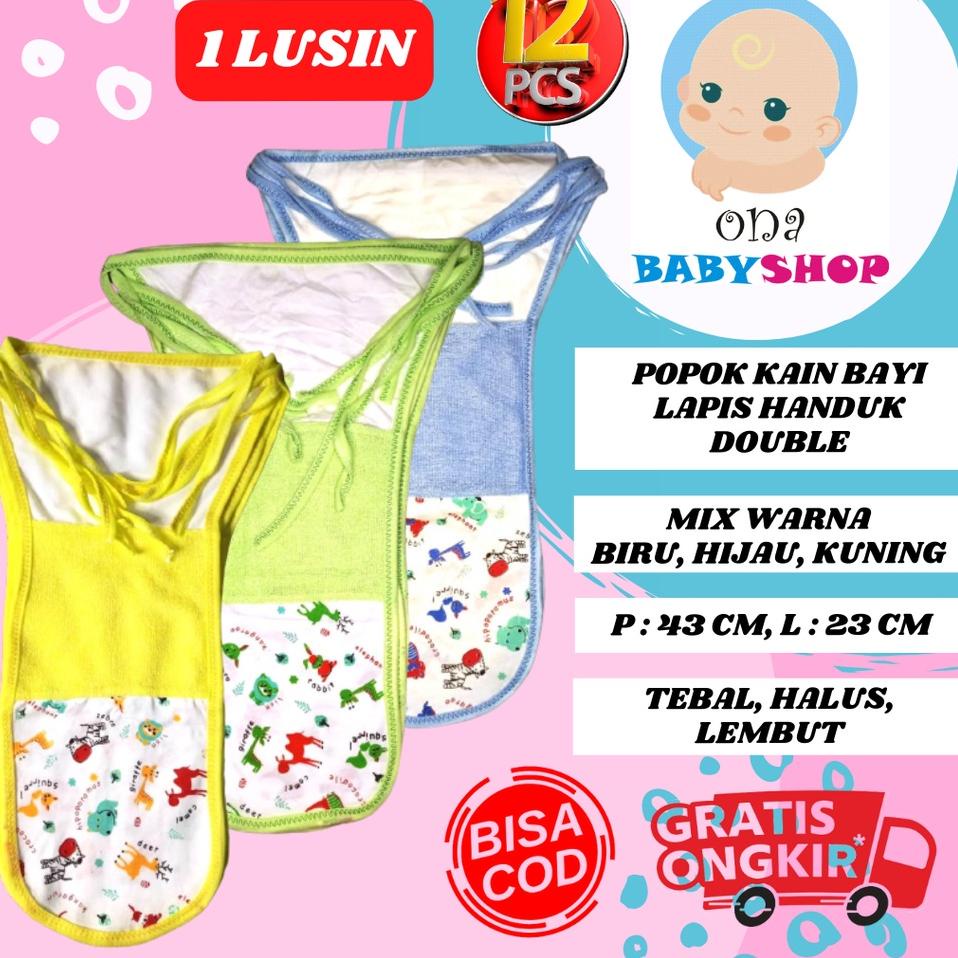 Super Viral 12 Pcs Popok Kain Tali Bayi Lapis Handuk Double Bisa Cuci Ulang Newborn Baby Baru Lahir Lusinan