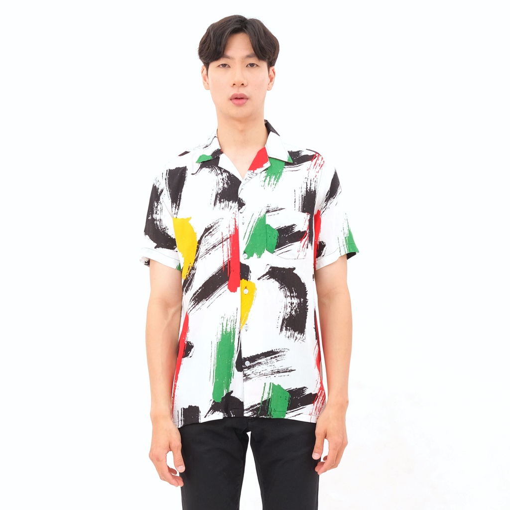 SANVANINA Kemeja Hawaiian Unisex Pria Wanita  SlimFit Hem Baju Modern Zora Casual Shirt 2034