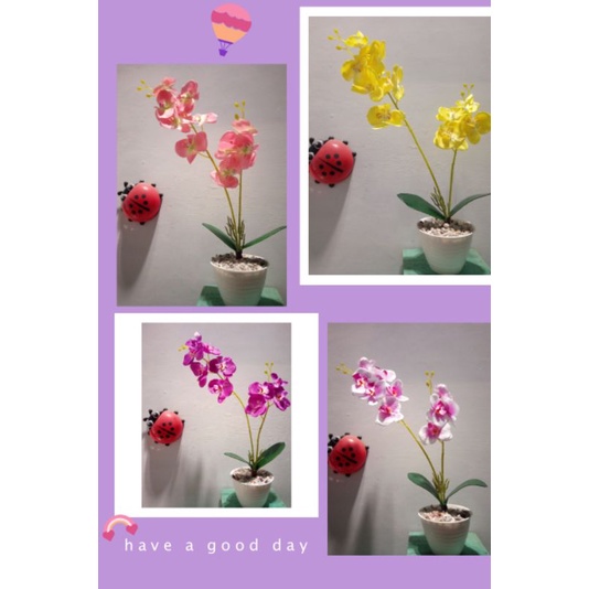 Bunga Anggrek Bulan Hias/plastik/kain/latex/artifisial