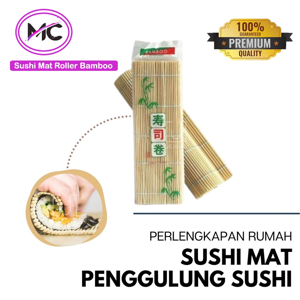 Sushi Mat Sushi Maker Roller Gulungan Sushi Roller Tikar Penggulung Bambu Bamboo Praktis Murah