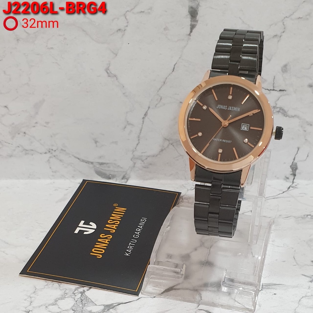 Grosiran Jam Tangan Wanita Jonas Jasmin 2895HM Analog Strap Stainless Steel Tanggal Aktif Free Box Jam Tangan