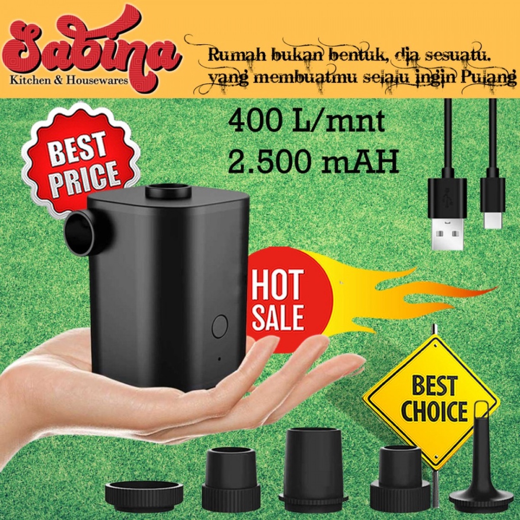 Pompa Angin Kasur Bantal Mini Electric Air Pump Rechargeable 2500mAh