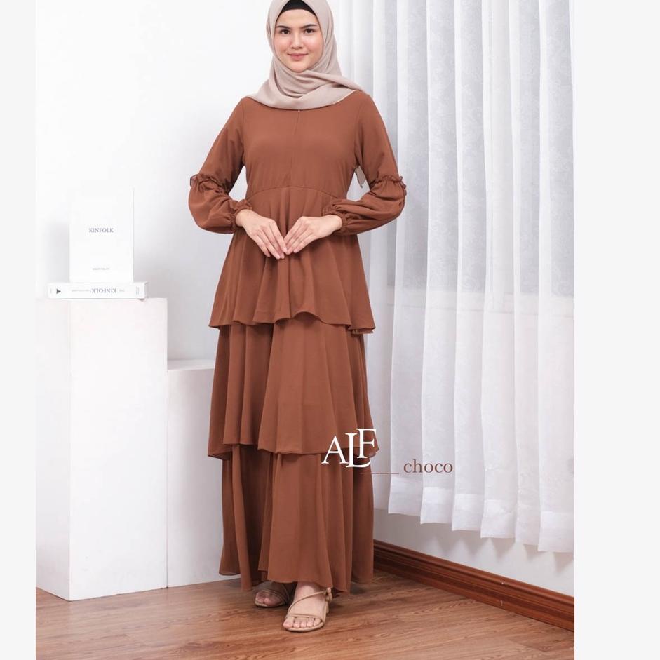 [GNB.18Oc22ᴿ] Gamis Ceruty Babydoll Susun 3 | Jelita Dress