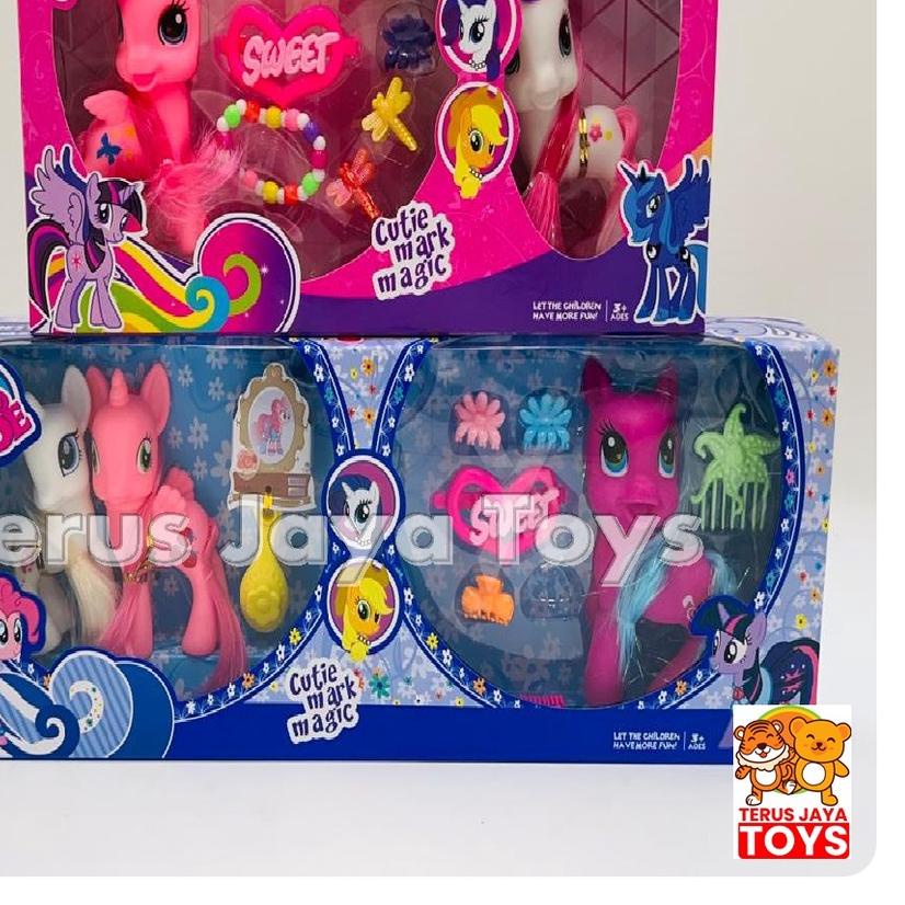 NEW MAINAN LITTLE PONY ISI 4PC 10382 KUDA PONI KARET/FIGURE PONI /MAINAN ANAK PEREMPUAN