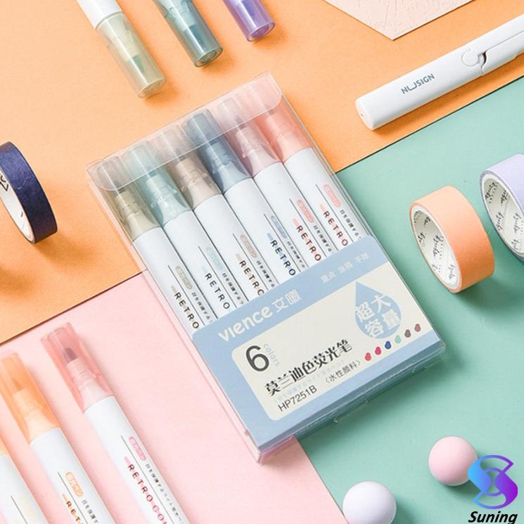 

Pasti Istimewa Highlighter Stabilo marker Pastel Soft Color - 1 set 6 warna - Vience