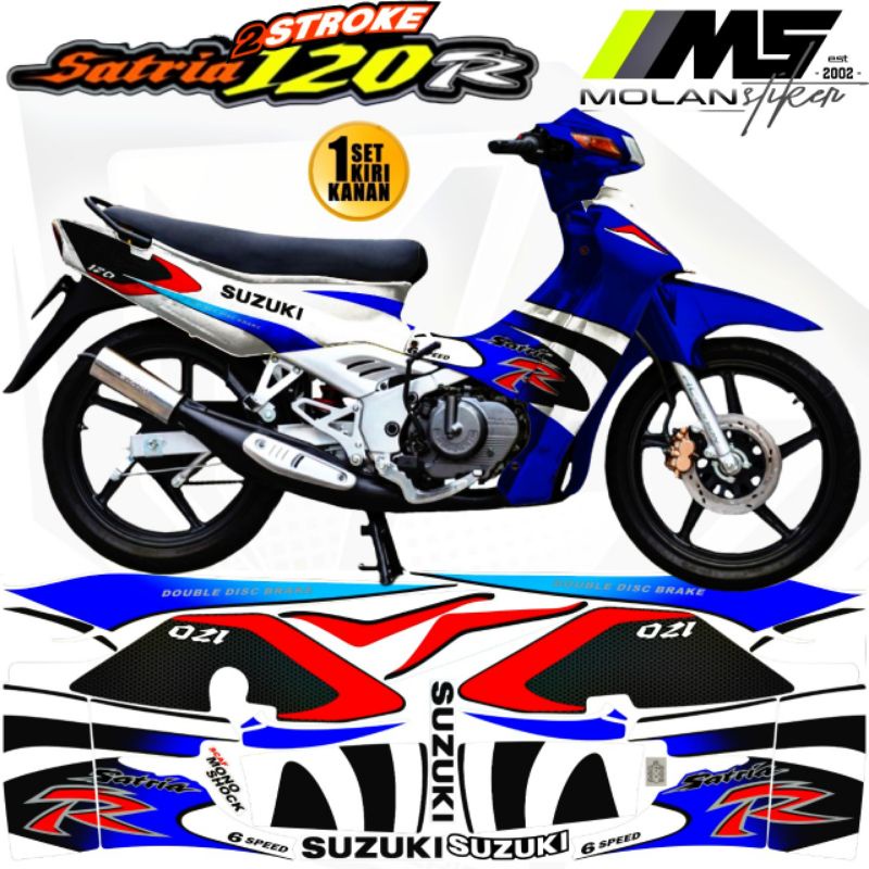 Decal Sticker Striping Variasi Motif Ori Satria R 120 Lumba 2001-2002 /Satria R 2Tak Kotak /Suzuki S