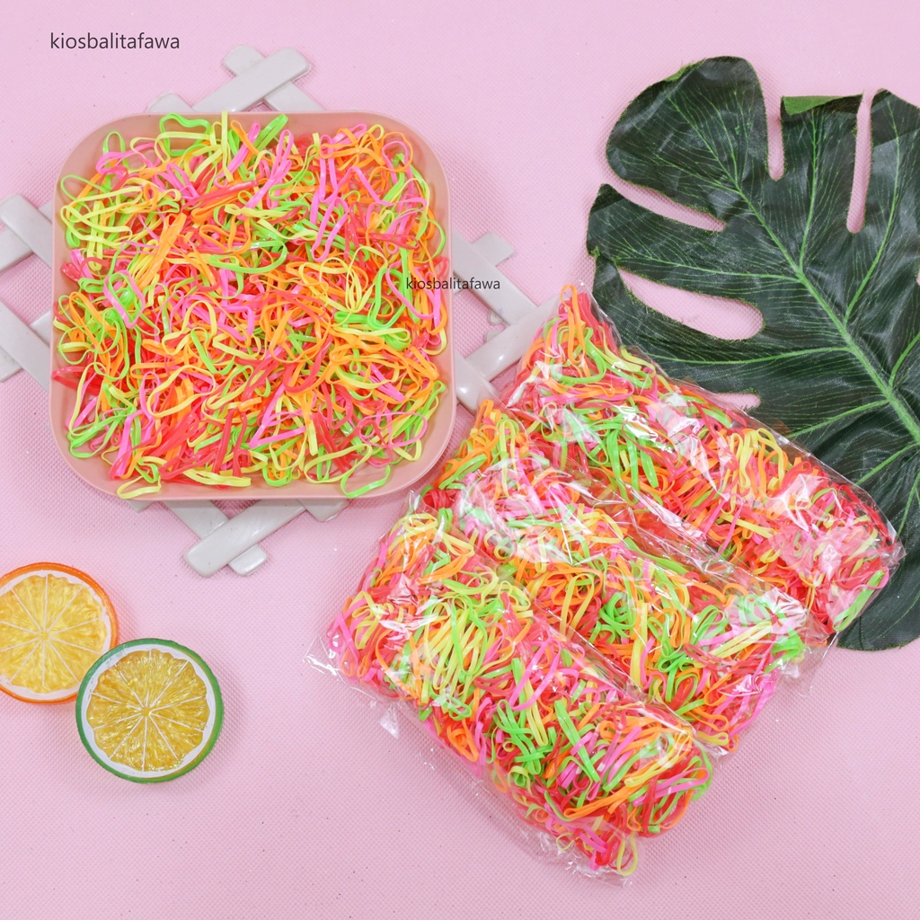 (ISI 1000) Karet Jepang Anak Perempuan Ikat Rambut Kuncir Kunciran / Import Aksesoris Rambut Hair Tie Balita Bayi Warna Warni Mini Babycinnamon