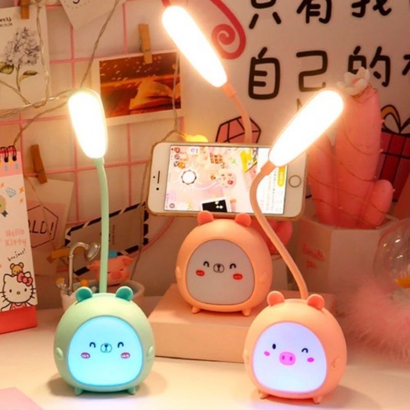 Lampu Meja/Lampu Belajar Anak Portable LED/Lampu Mini Karakter Lucu