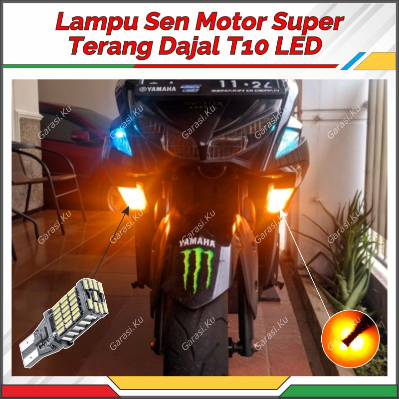 LAMPU SEN DAJAL DAJJAL MOTOR T10 T15 LED SUPER BRIGHT 45 MATA CANBUS NO ERROR SUPER TERANG PALING TE