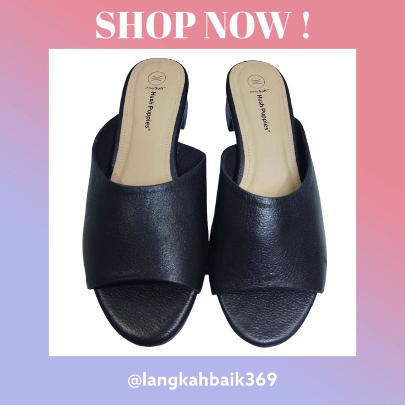SALE Cuci Gudang Sepatu Sandal Wanita Heels Original Hush Puppies Mo-Jovita In Black PROMO 100%