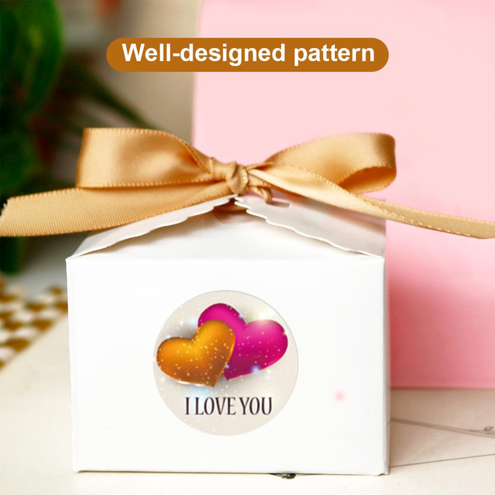 500 Pcs/Roll Stiker Hati Label Bulat DIY Dekorasi Sealing Decal Tas Penyimpanan Hadiah Baking