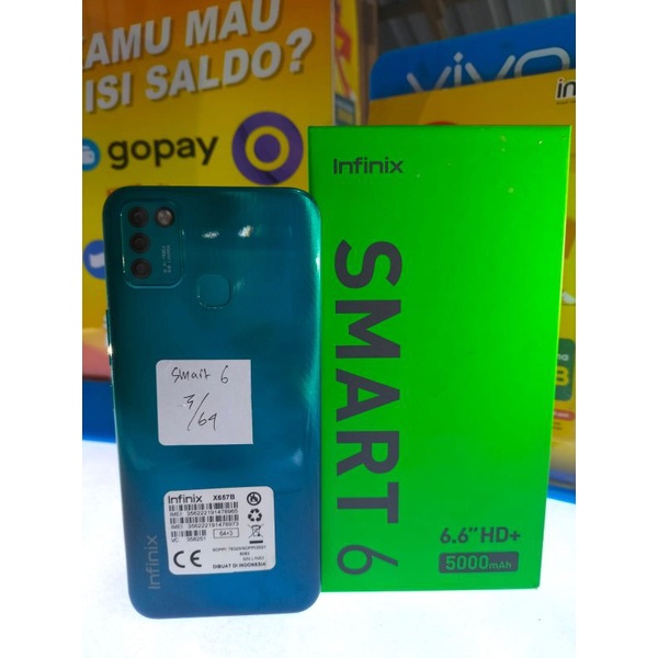 INFINIX SMART 6 3/64GB SECOND FULLSET ORI