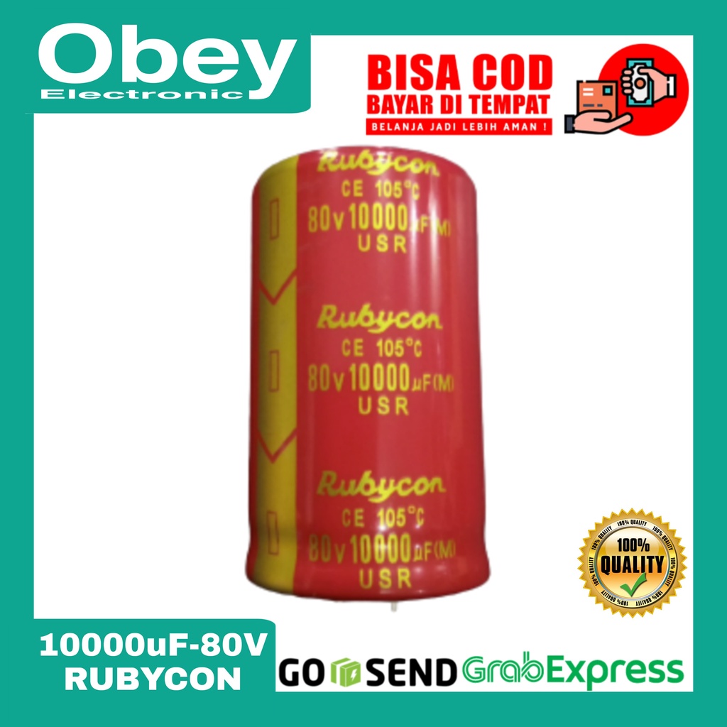 Kapasitor Elco Rubycon Merah 10000uf 80V 10000 uf 80 V