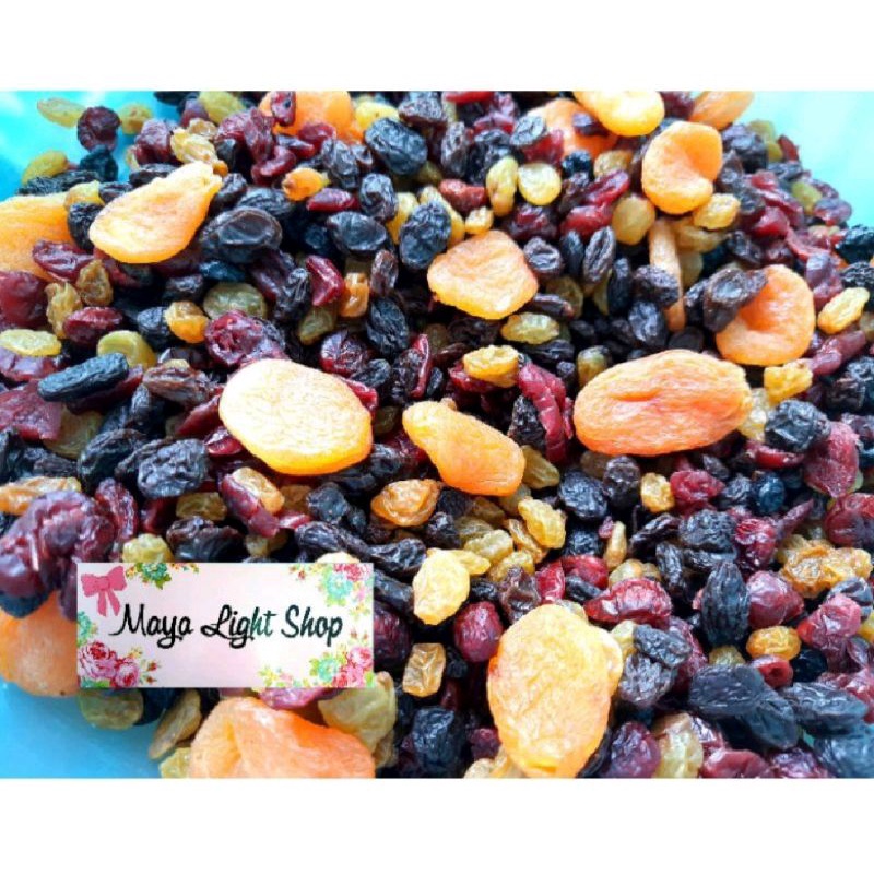 

Mixfruit 1kg driedfruit buah kering apricot kismis raisin cranberry blueberry vegan halal promo sale