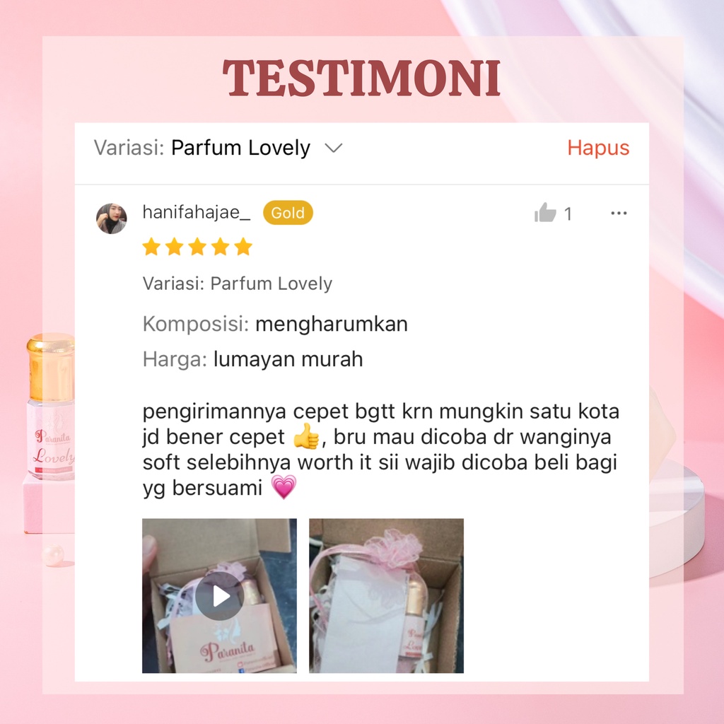 PARANITA Parfum Kewanitaan Miss V (LOVELY) Pengharum Perawat Vagina Intimate Parfum Wanita