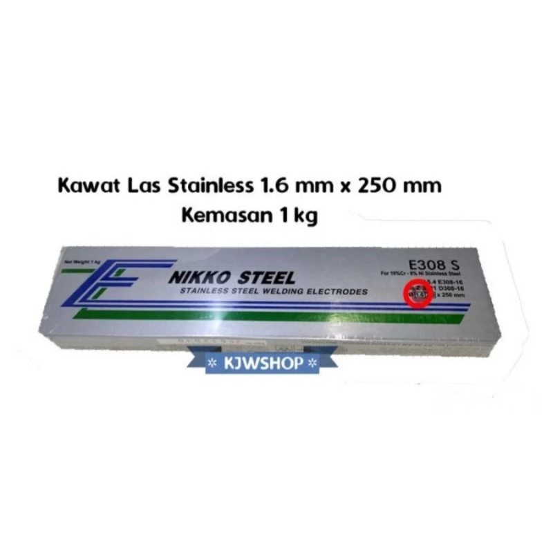 Kawat Las Stainless Steel Nikko Steel 1.6mm x 250mm Kawat Las Stainless 1.6mm Nikko Steel E308 S Kaw