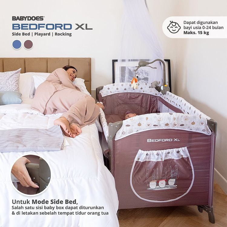 Box Bayi Baby Box Ranjang Bayi Sidebed Babydoes CH 17918 Bedford XL