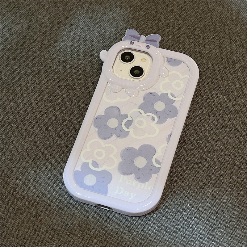 Soft Case Desain Kucing 3D Aksen Pita Untuk iPhone 11 12 13 14 Pro Max 6s 6 Plus 7 8 Plus XR X XS Max SE 2020 2022 14 Plus