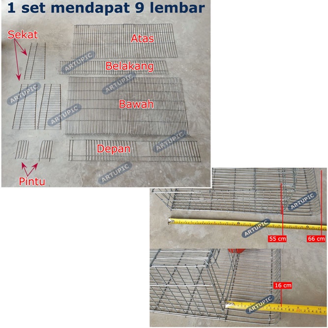 Alas Lantai Kandang Puyuh Kawat Galvanise Artupic HANYA LANTAI SAJA