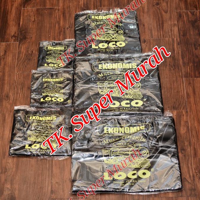 

Kantong plastik kresek hitam uk.40 extra jumbo merk Loco ekonomis