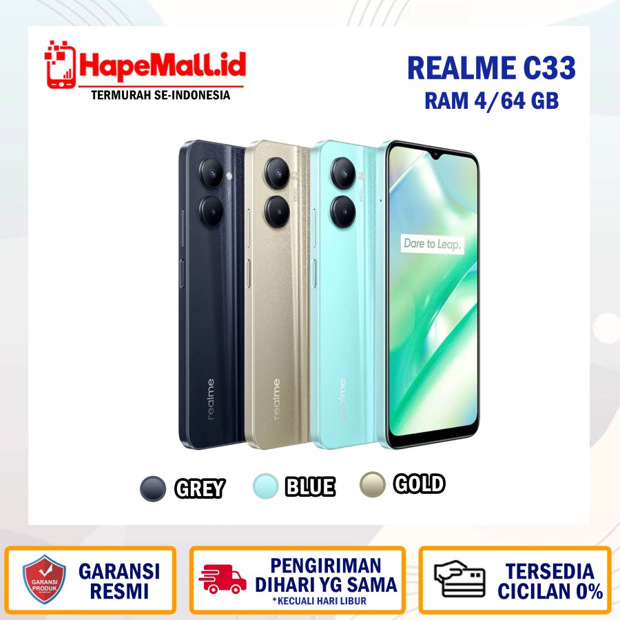 REALME C33 RAM 4/64 GB GARANSI RESMI REALME TERMURAH