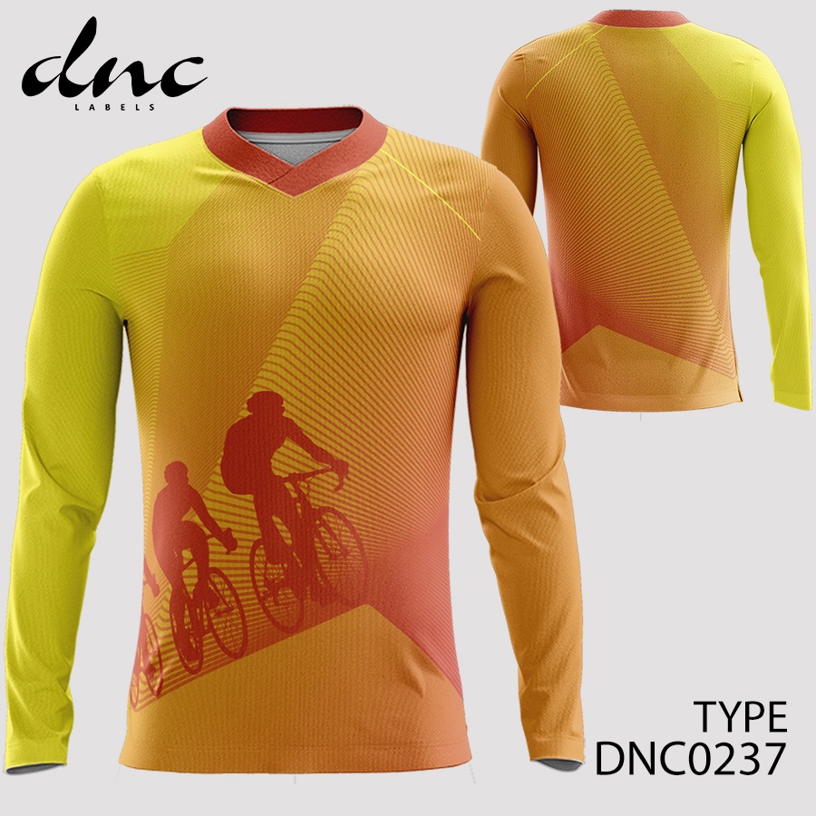 Jersey Sepeda MTB Gowes Baju Lengan Panjang Bahan Dry Fit Premium DNC Labels New