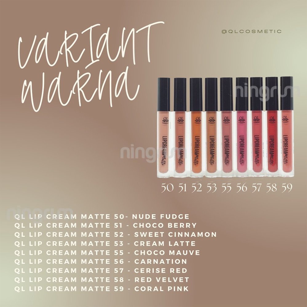 Ningrum QL Cosmetic Lip Cream Matte Lip Color Tahan Lama Pemerah Bibir Lip Cream Waterproof BPOM _ 7008