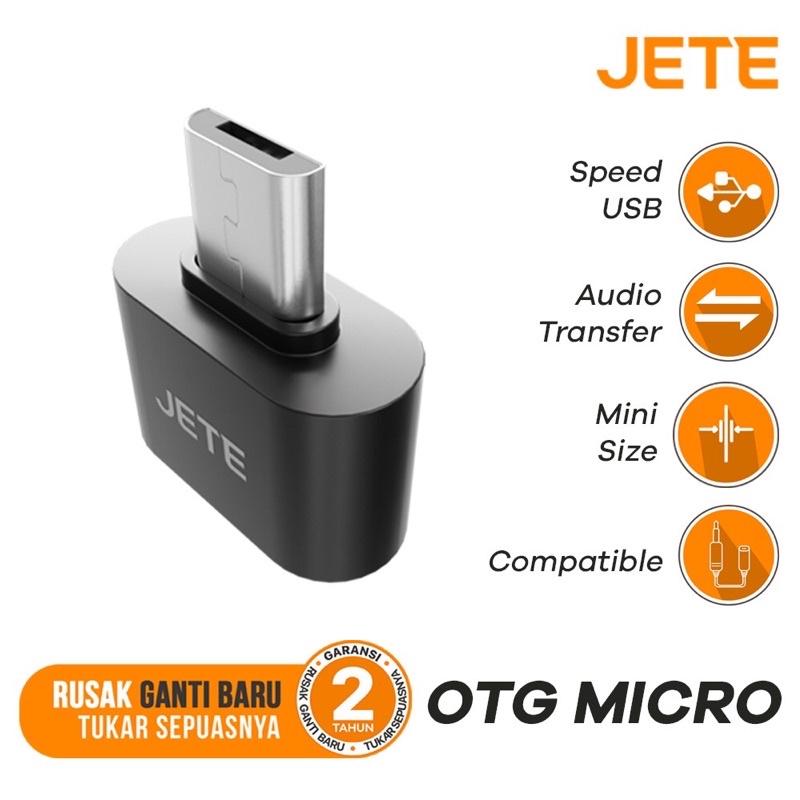 OTG USB to Micro JETE - Kabel Adaptor OTG - Garansi 2 Tahun