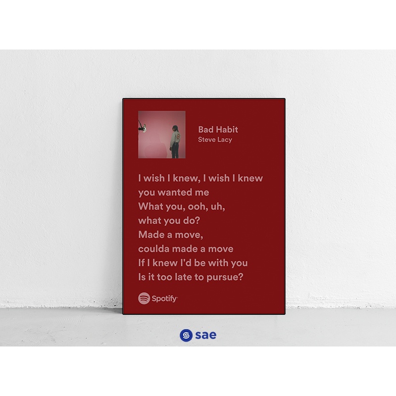 Music Board Lyric Steve Lacy - Bad Habit