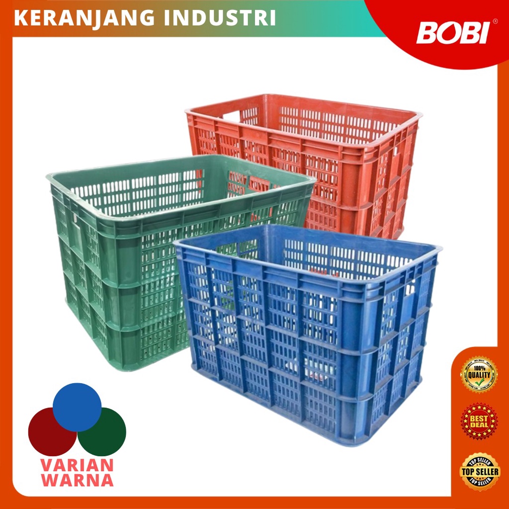 Keranjang atau Container Industri Besar Kode 921 / Keranjang Multifungsi Ukuran +- 62x42x35cm Merk BOBI - Warna Random