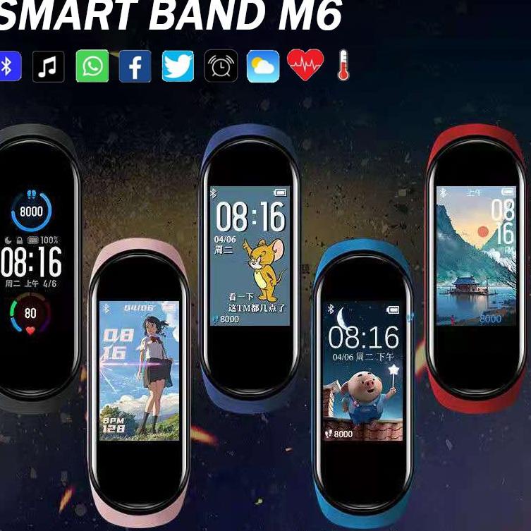 Rekomendasi SmartWatch M6 SmartBand Bluetooth Musik Kontrol Tahan Air Heart Rate SmartWatch
