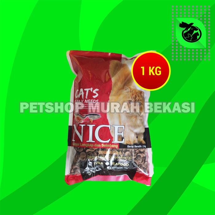 Makanan Kucing Murah Nice Cat food Repacking Tuna / Seafood 1 Kg