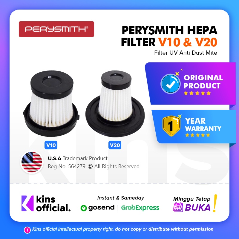 Hepa Filter Untuk Perysmith UV Anti Dust Mite Vacuum Cleaner V10 V20