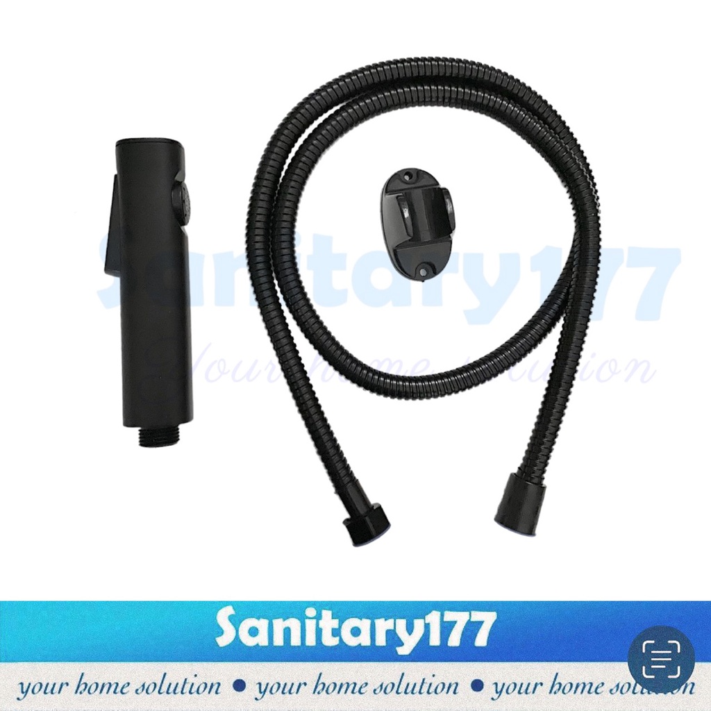 Jet Shower Bidet HITAM kotak minimalis 7BL-Shower cebok crom silver semprotan air jet washer segiempat BLACK matte kloset closet toilet sower klosed