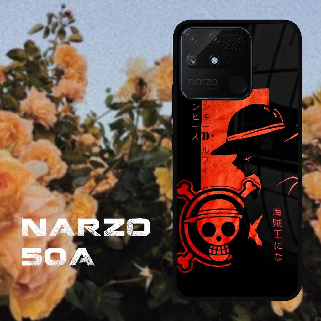 Case Kilau Realme Narzo 50a | Narzo 50A| Casing Hp Realme | Pelindung Smartphone | Motif Luffy
