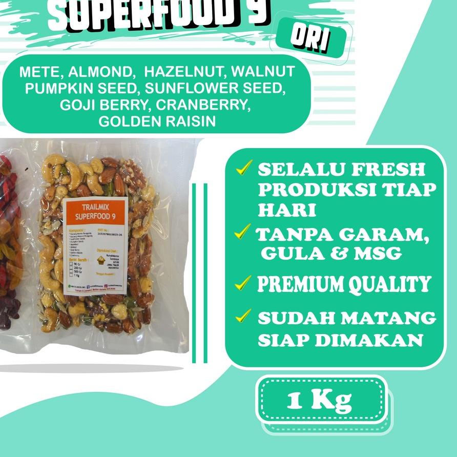 

SALE✅TRAIL MIX 9 1KG KACANG MEDE KACANG ALMOND HAZELNUT WALNUT SUNFLOWER PUMPKIN GOJI RAISIN CRANBERRY (CEMILAN DIET PREMIUM QUALITY)|KD1