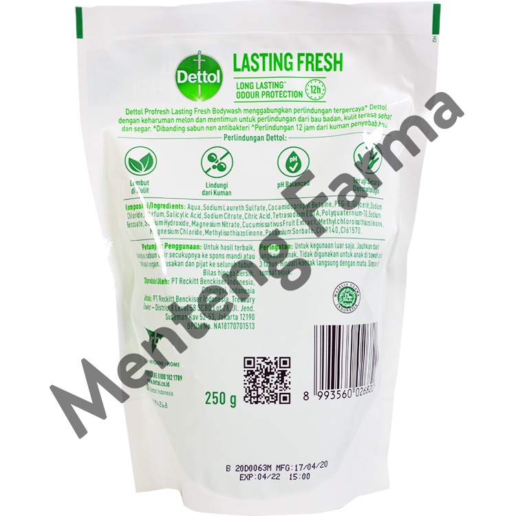 Sabun Mandi Cair Dettol ProFresh - Lasting Fresh (250 Gram)