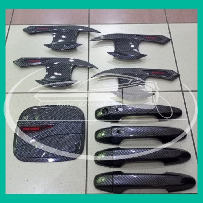 [COD] Cover Handle-Outer-Tank Cover Carbon All New Fortuner 2016-2021 / Perlengkapan Variasi Mobil M