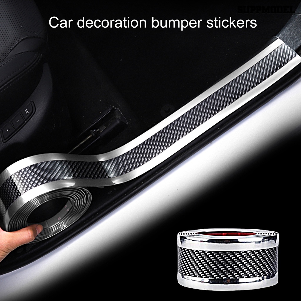 Sm - Stiker Pelindung Panel Trim Carbon Fiber Anti slip / Gores Untuk Pintu Mobil