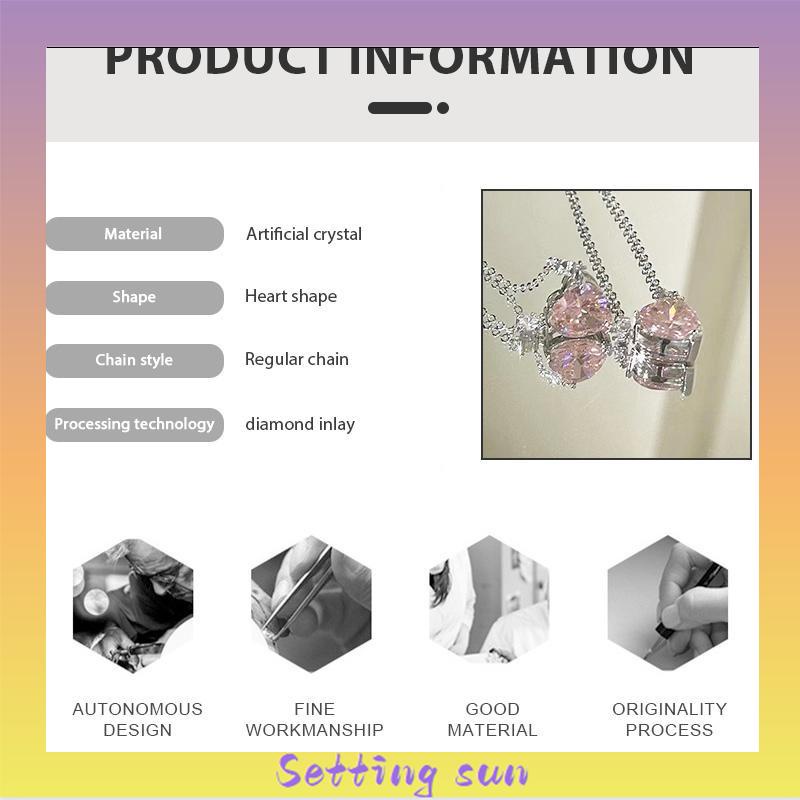 kalung cinta mewah yang manis dan ringan  kalung liontin zirkon  desain niche wanita TN