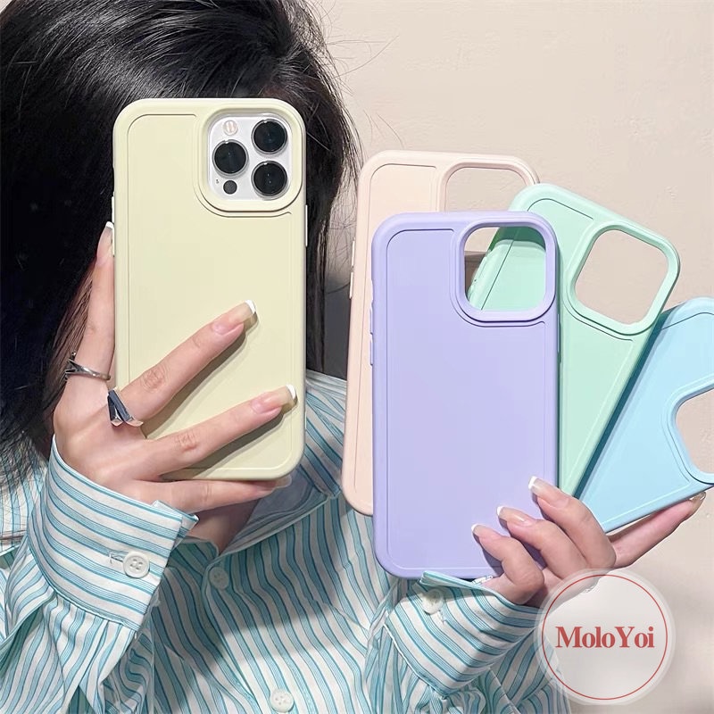 Soft Case Pelindung Penuh Warna Macaron Matte Polos Untuk iPhone 7 8 Plus 14 13 11 12 Pro MAX 11 7plus XR 8plus X XS MAX