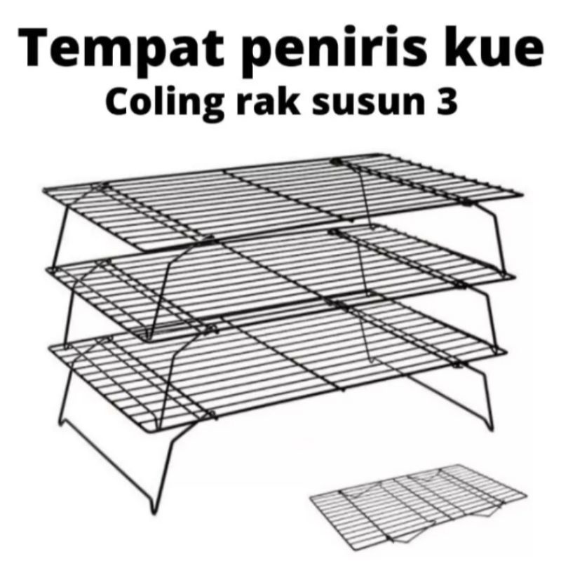 Coolingrak 3 Susun Tempat Peniris Minyak Makanan, Goreng,Ikan,Ayam Dan Lainnya