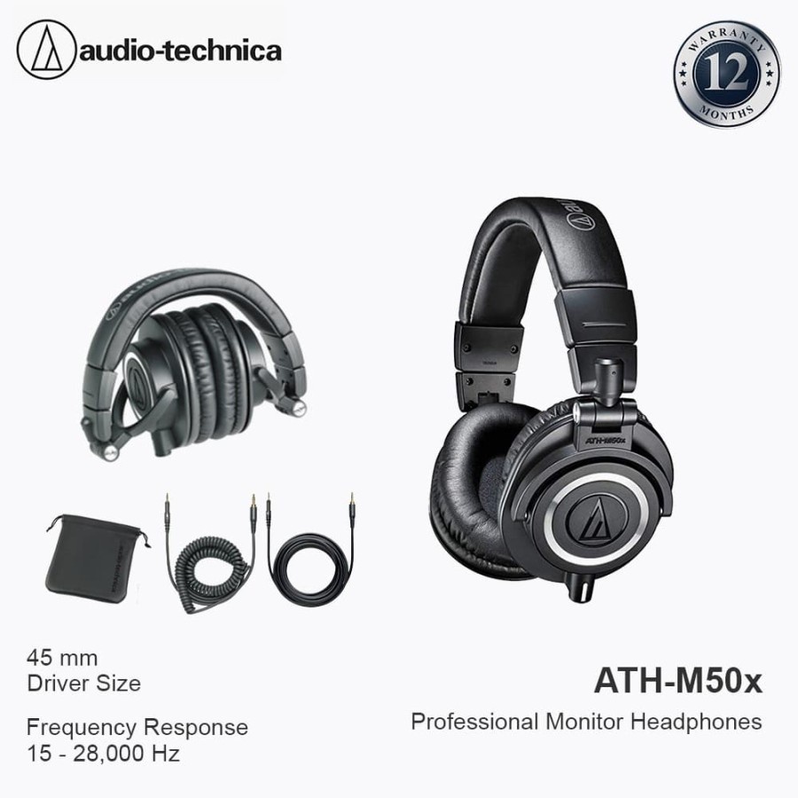 Headphone Audio Technica M50X Wired - Audio-Technica ATH-M50X