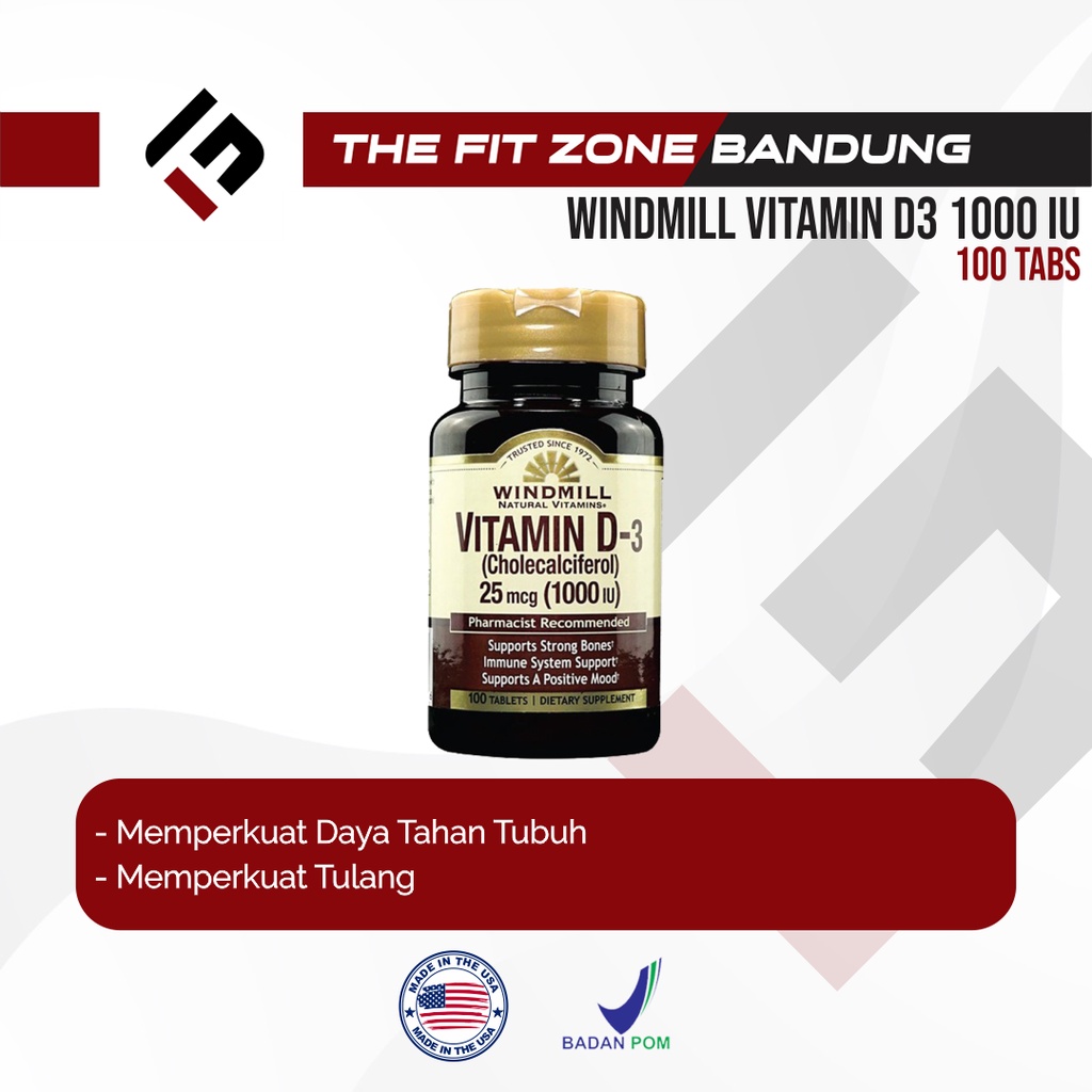 WindMill Vitamin D3 1000 IU 25mcg 100 Tablet Vit D3